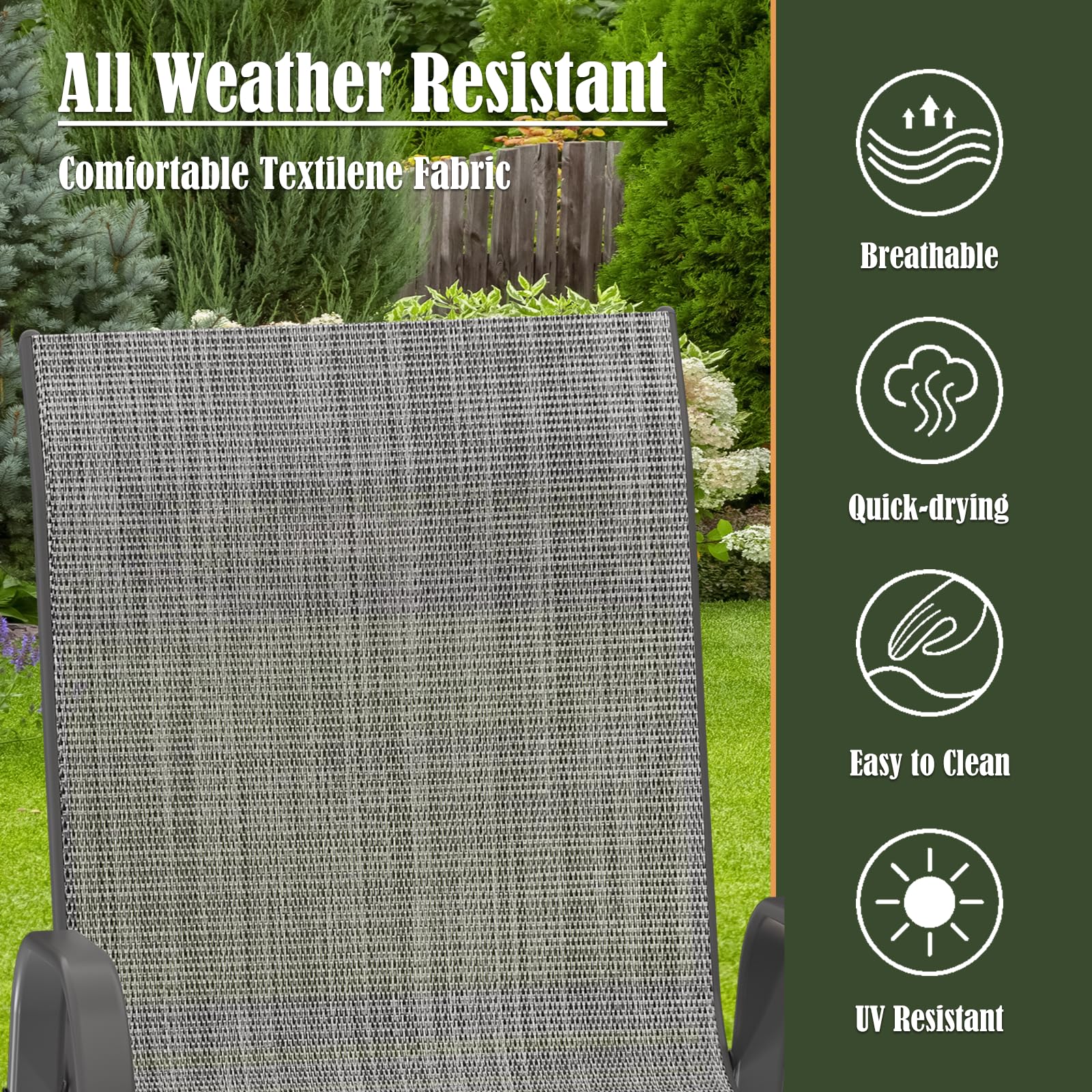 Amopatio Outdoor Dining Set of 5, Patio Table and Chairs Set