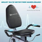 MARNUR Recumbent Exercise Bike with 8 Levels Adjustable Resistance, LCD Monitor, Pad Holder, Wheels