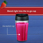 Oster Pro 1200 Blender with 6-Cup Glass Jar & 24-Ounce Smoothie Cup, Brushed Nickel, 1200W