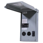Weatherproof RV Power Panel – 50 Amp & 30 Amp Receptacles, 20 Amp GFCI, NEMA 3R Enclosure