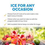 Newair Portable Ice Maker 50 lb. Daily, 12 Cubes in Under 7 Minutes - Compact Countertop Design - 3 Size Bullet Shaped Ice - for Kitchen/Office/RV/Bar - Stainless Steel