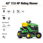 John Deere S100 42 in Riding Lawn Mower – 17.5 HP Gas Hydrostatic Drive