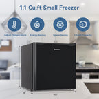 BANGSON Upright Freezer with Removable Shelf (Black)