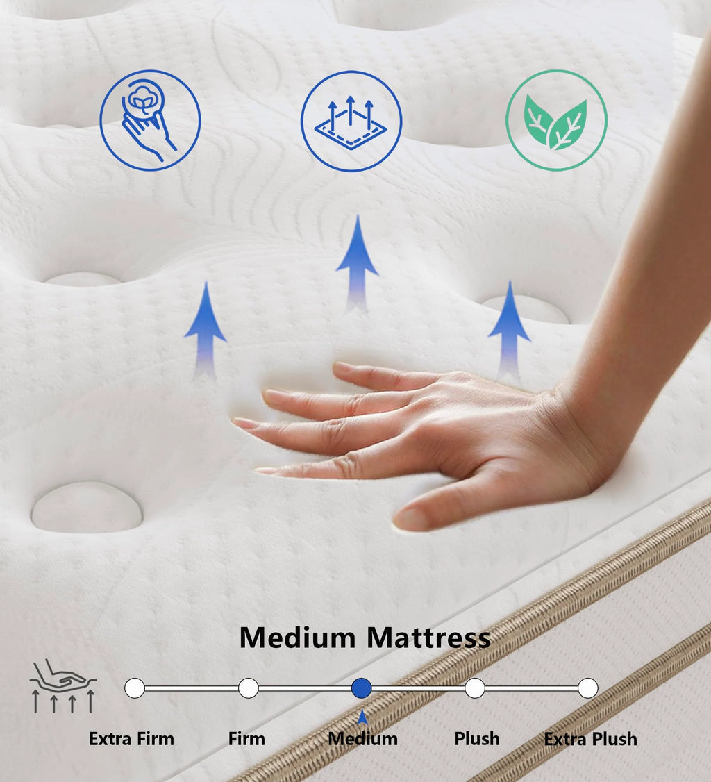 KOANTTI 12 Inch Medium Firm Memory Foam Mattresse