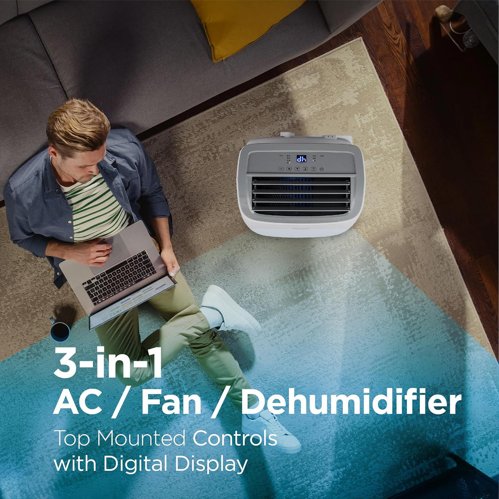 BLACK+DECKER 10,000 BTU Portable Air Conditioner for Rooms up to 450 Sq. Ft. with Remote – White