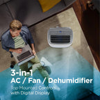 BLACK+DECKER 10,000 BTU Portable Air Conditioner for Rooms up to 450 Sq. Ft. with Remote – White