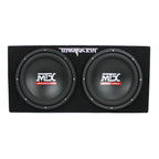 MTX TNE212D 12" Subwoofer (2 Pack) + Monoblock Amplifier (2 Pack) + Amp Wire Kit