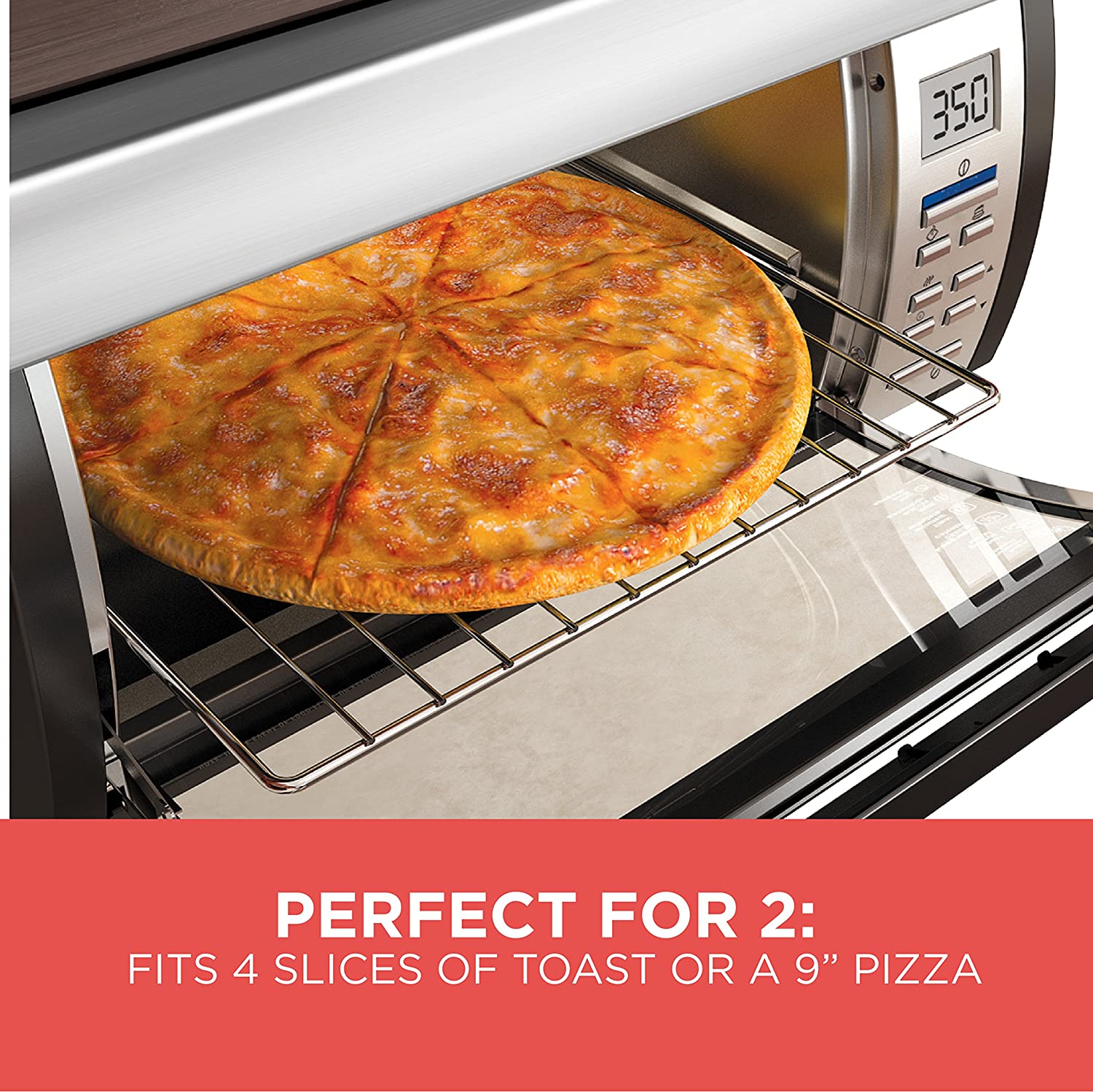 BLACK+DECKER Spacemaker Under-Counter Toaster Oven, Black/Stainless Steel, TROS1000D