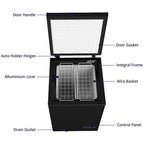 Northair Chest Freezer – 3.5 Cu Ft with 2 Removable Baskets – Reach In Freezer Chest – Quiet Compact Freezer – 7 Temperature Settings – Black