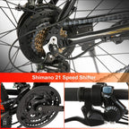 ANCHEER Electric Bike Electric Mountain Bike 350W Ebike 26” Electric Bicycle, 20MPH Adults Ebike with Removable 7.8/10.4Ah Battery, Professional 21 Speed Gears