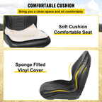 VEVOR Yamaha High-Back Tractor Seat, Black Vinyl, Universal Fit for Mowers & Forklifts, Drain Hole, Easy Install