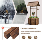 UDPATIO Wishing Wells for Yard, Large Wooden Wishing Well Planter for Outdoors