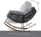 Grand patio Rocking Chair Outdoor, E-Coated Papasan Rocking Chair with Cushion