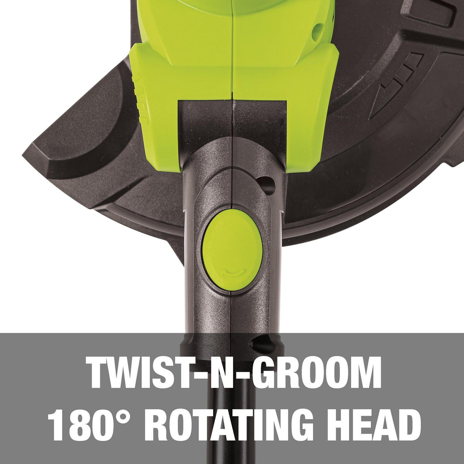 Sun Joe 24V Cordless String Trimmer, 12-Inch, Multi-Angle Head, 4.0-Ah Battery & Charger Included