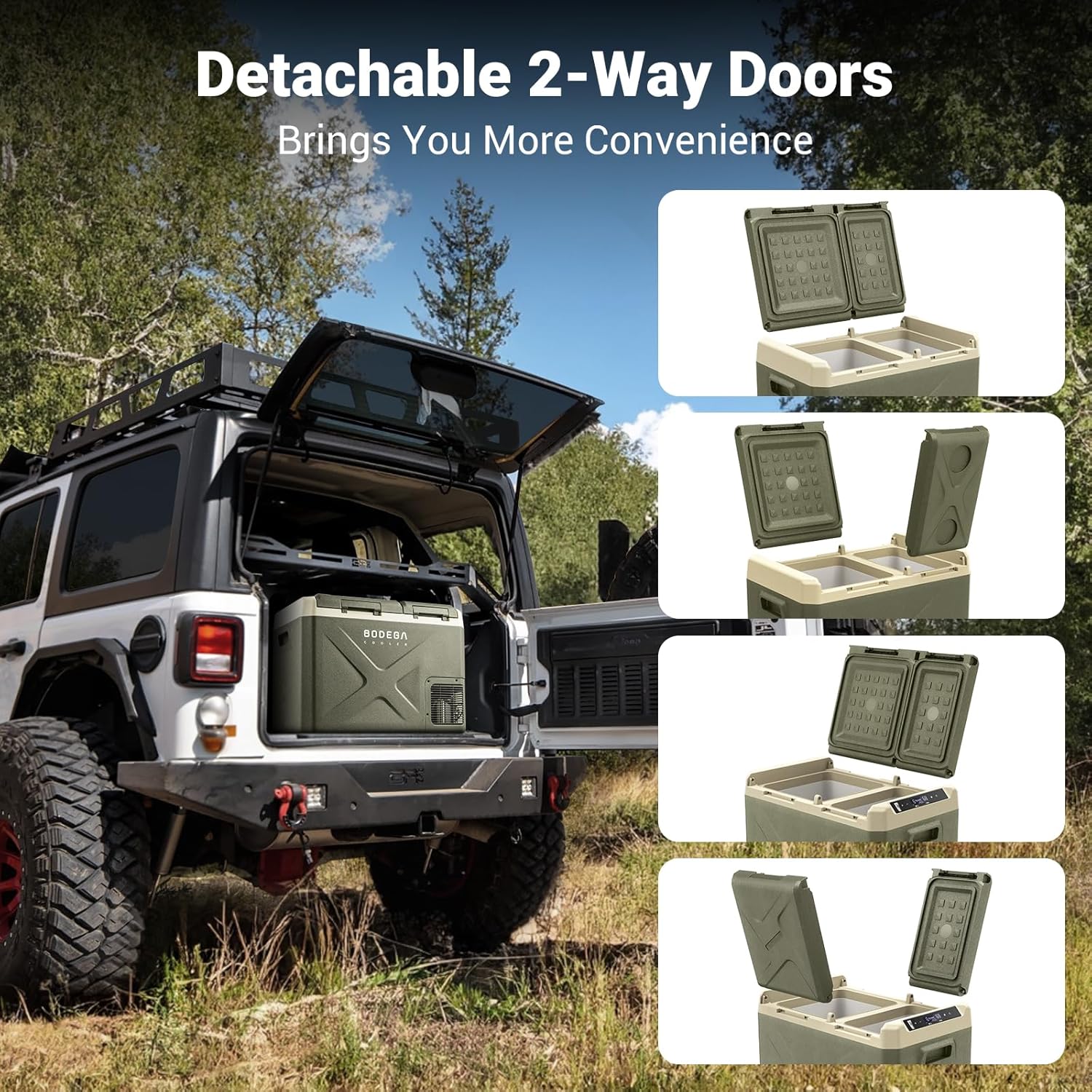BODEGACOOLER Car Refrigerator, Car Fridge Dual Zone for Outdoor Camping Travel Vehicles Home Use