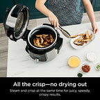 Ninja OL701 Foodi 14 in 1 SMART XL 8 Qt. Pressure Cooker Steam Fryer with SmartLid & Thermometer Auto Steam Release, that Air Fries, Proofs & More, 3 Layer Capacity, 5 Qt. Crisp Basket, Silver/Black