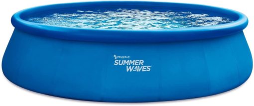 Summer Waves 18ft x 48in Quick Set Above Ground Inflatable Swimming Pool with Filter Pump, Cover, and Ground Cloth