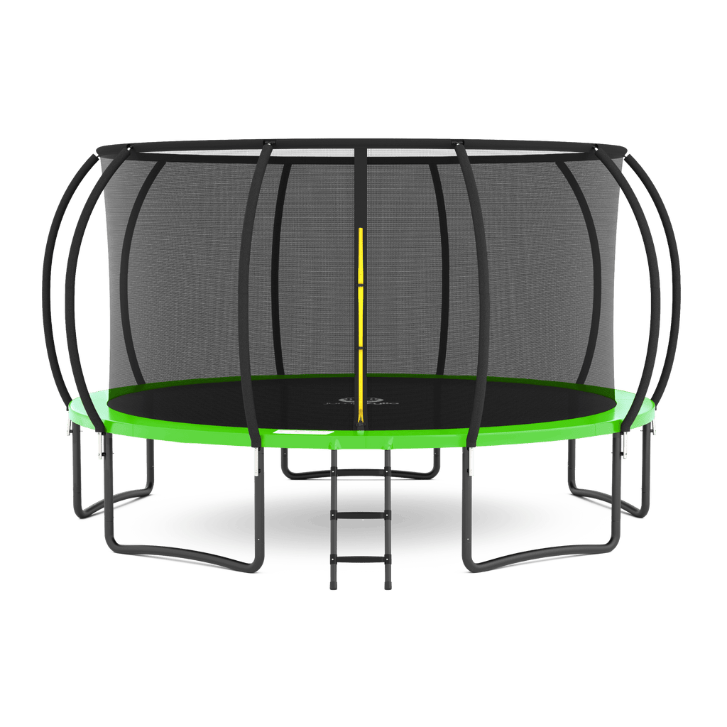 Jumpzylla 16FT Trampoline with Enclosure & Double Color Pad, ASTM Certified, 4-Leg Stability