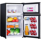 Mini Fridge with Freezer, 3.1 Cu.Ft Small Refrigerator, Compact Refrigerator with LED Light  sgtnighsdesigns