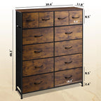 WLIVE Tall Dresser for Bedroom with 12 Drawers