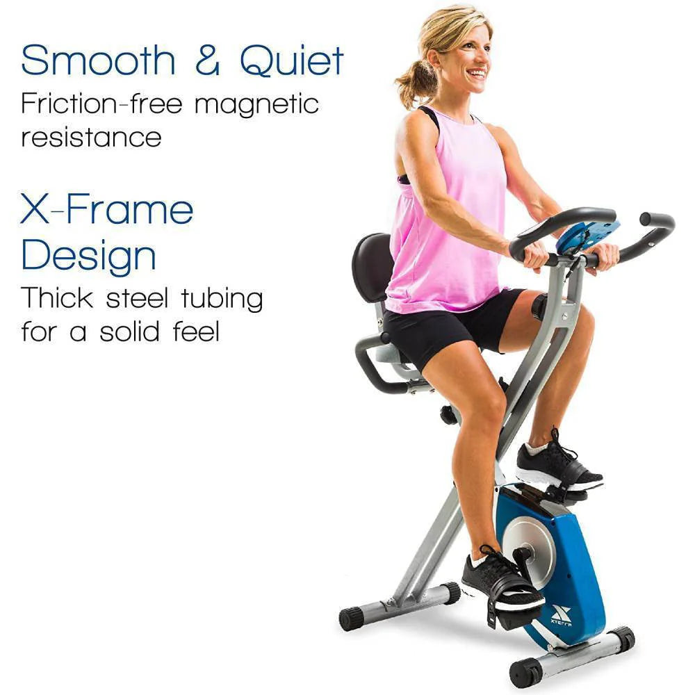 XTerra Fitness FB350 Folding Exercise Bike, Silver