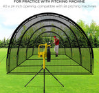 Baseball Batting Cage Net Batting Cages for Backyard Portable Baseball and Softball Batting Cages with Pitching Machine Hole and Detachable Door for Backyard Outdoor Hitting Practice