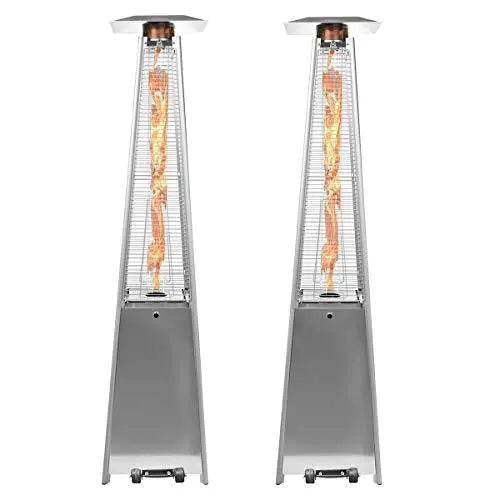2 Sets 40,000 Btu Propane Patio Heater, Standing Pyramid Outdoor Heaters