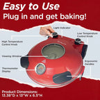 Electric Pizza Oven with Ceramic Stone, Viewing Window, Adjustable Heat Control, Timer and 1200W Baking Power, DIY Homemade Pizzeria, Large 12�� Pie Capacity (Black)