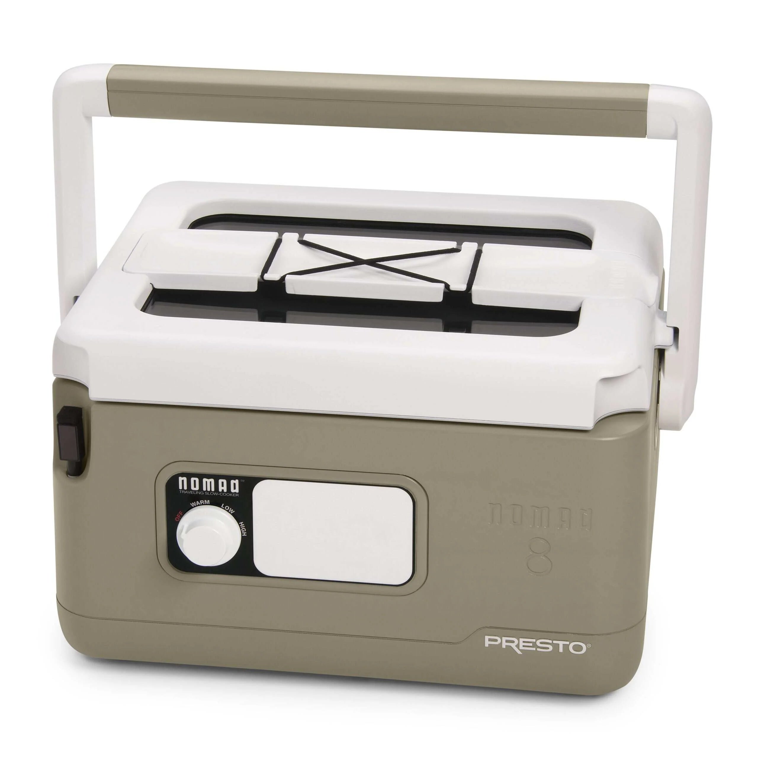 Presto 8-Quart Nomad Traveling Slow Cooker with Cool-Touch Design, Locking Lid & Removable Nonstick Pot