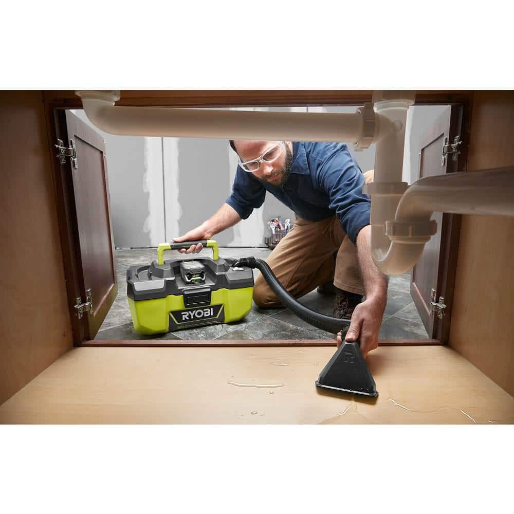ONE+ 18V Lithium-Ion Cordless 3 Gal. Project Wet/Dry Vacuum with Accessory Storage, 4.0 Ah Battery, and Charger P3240KN