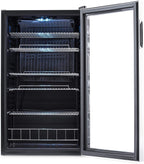 Beverage Refrigerator Cooler | 126 Cans Free Standing with Right Hinge Glass Door | Mini Fridge Beverage Organizer Perfect For Beer, Wine, Soda, And Cooler Drinks