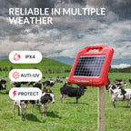 ANDMON 30 Miles Solar Fence Charger with Dual Input