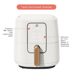 Drew Barrymore Beautiful 6-Quart Air Fryer with TurboCrisp, Touch Display, White