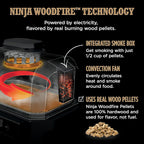 OG701 7-in-1 Outdoor Electric Grill & Smoker - Grill, BBQ, Air Fry, Bake, Roast, Dehydrate & Broil - Uses Woodfire Pellets - Portable & Weather Resistant
