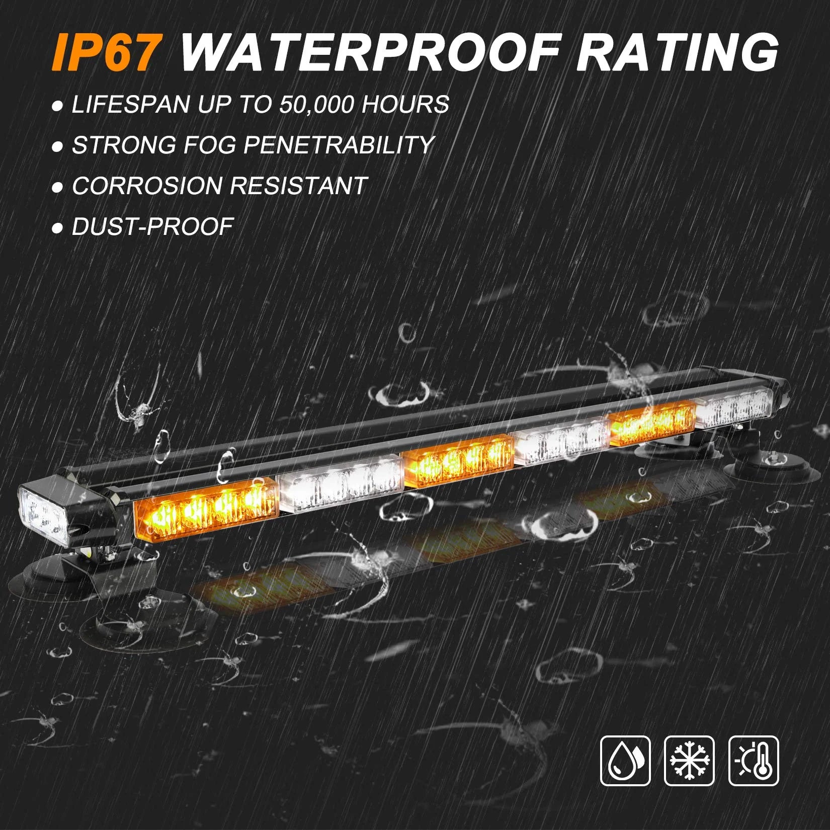 ASPL 29.5" 54 LED Strobe Light Bar with Magnetic Base
