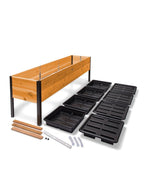 EcoStained Self-Watering Raised Planter Box with Aluminum Legs, Cedar/Cypress, 96   x24   x29