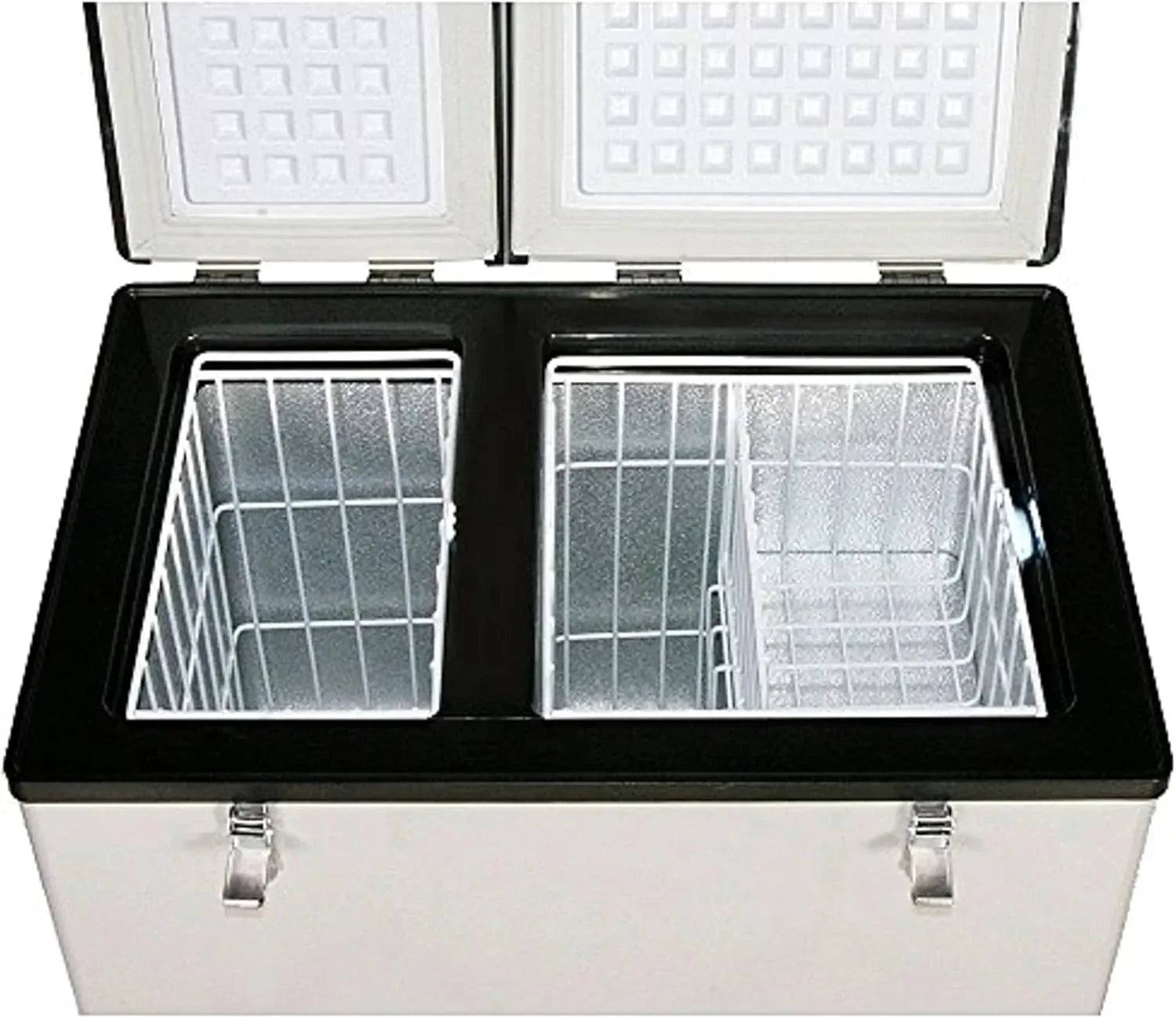 FM-65G 65 Quart Portable Refrigerator and Deep, AC 110V/ DC 12V, Real Chest Freezer for Car, Home, Camping, and RV with-8掳F to 50掳F Temperature Range, Gray, One Size