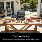 Ninja, Woodfire Pro XL Outdoor Grill & Smoker, Thermometer, 4-in-1 Master Grill, BBQ Smoker, Outdoor Air Fryer, Bake, Portable, Electric Grill, Dark Grey, OG850