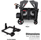 Stroller Wagon, 4 Seater Wagon Stroller for Kids with Low Sides, Baby Stroller Wagon, Quad Stroller