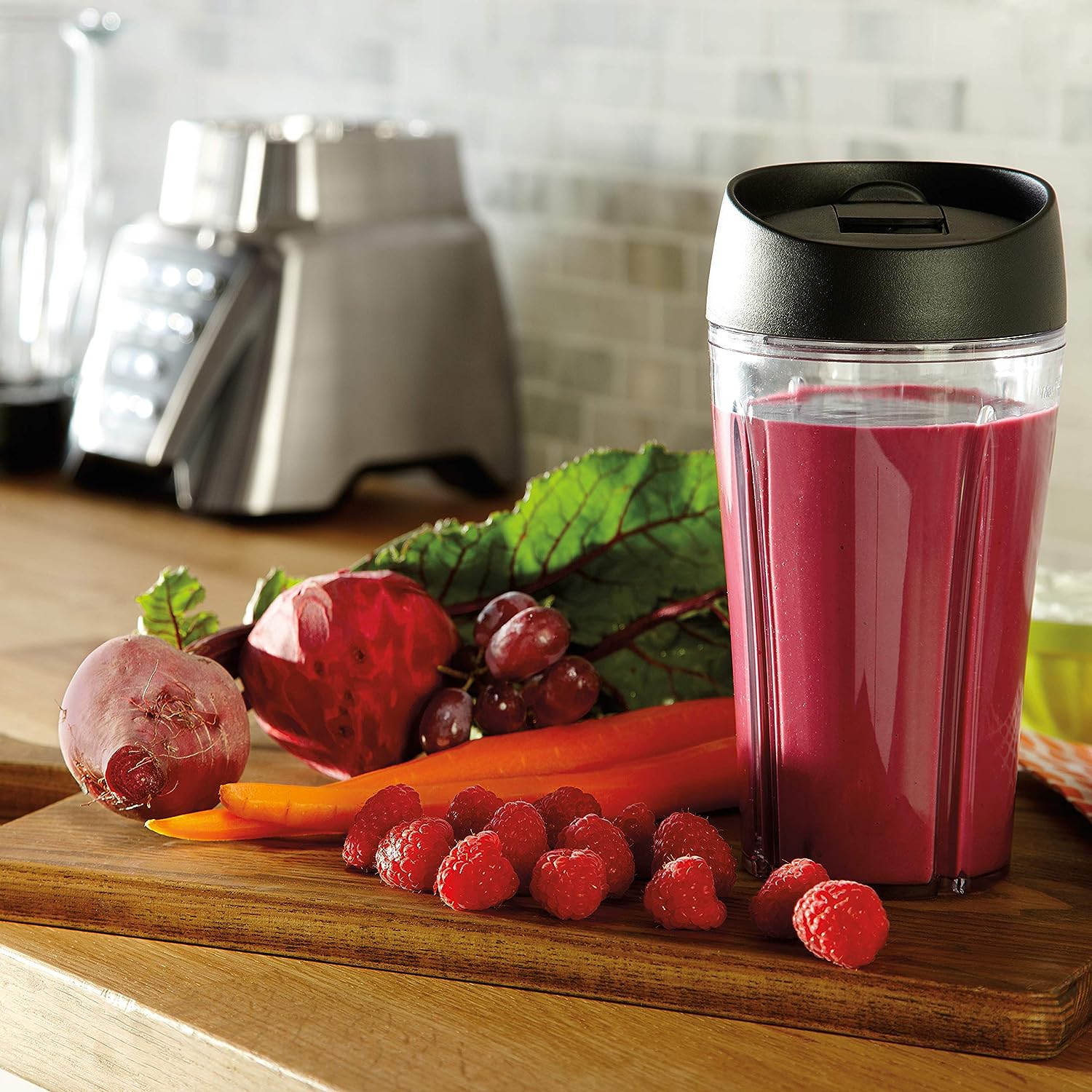 Oster Pro 1200 Blender with 6-Cup Glass Jar & 24-Ounce Smoothie Cup, Brushed Nickel, 1200W