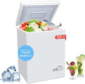 3.5 Cu.Ft Chest Freezer with a Removable Basket 7 Gears Adjustable Temperature Control(-18F to -46F), Deep Compact Freezer for Garage, Office, Basement, House, Kitchen, Shop, RVs-White