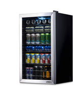 Beverage Refrigerator Cooler | 126 Cans Free Standing with Right Hinge Glass Door | Mini Fridge Beverage Organizer Perfect For Beer, Wine, Soda, And Cooler Drinks