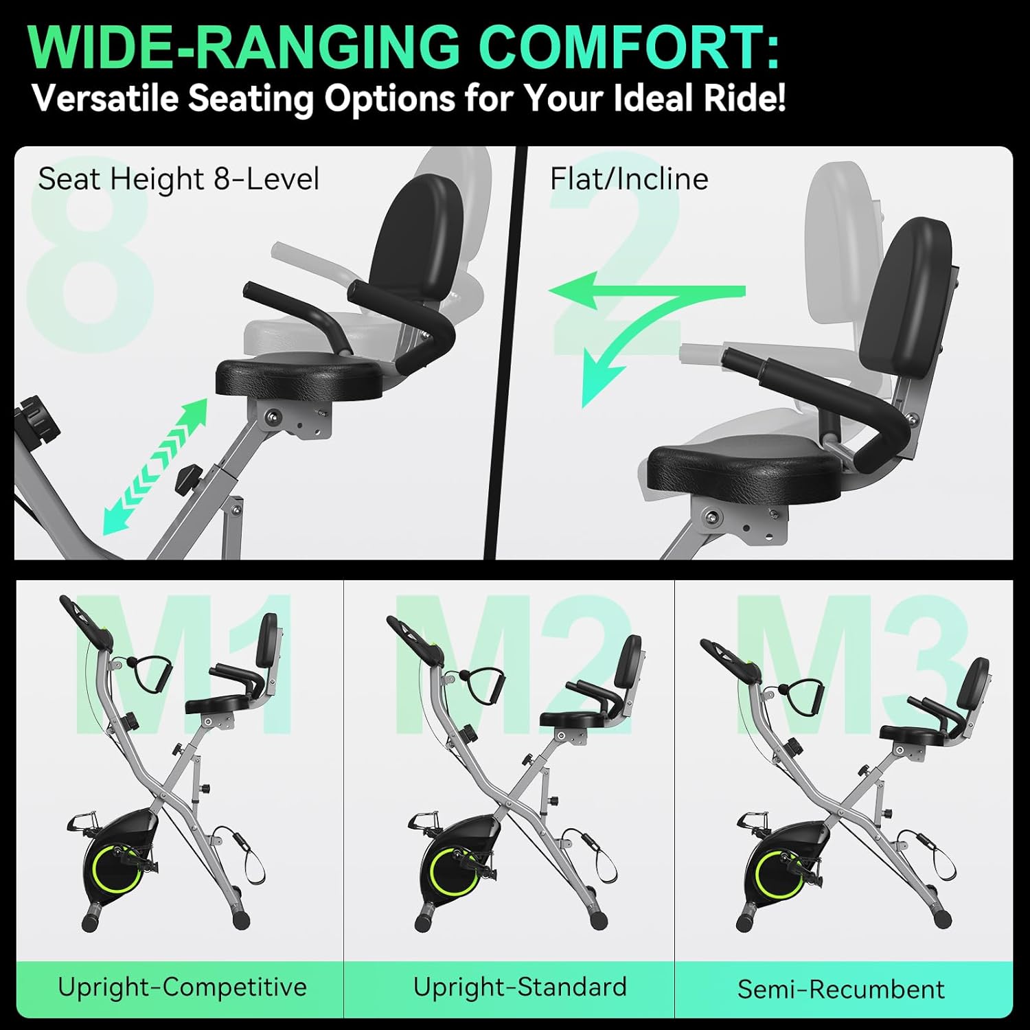 USLIM Foldable Exercise Bike Stationary Bikes