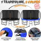 Jumpzylla 16FT Trampoline with Enclosure & Double Color Pad, ASTM Certified, 4-Leg Stability