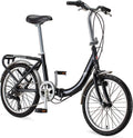 Schwinn Loop Adult Folding Bike, 20′′ Wheels, 7-Speed, Step-Through Frame, with Cargo Rack & Bag