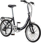 Schwinn Loop Adult Folding Bike, 20′′ Wheels, 7-Speed, Step-Through Frame, with Cargo Rack & Bag