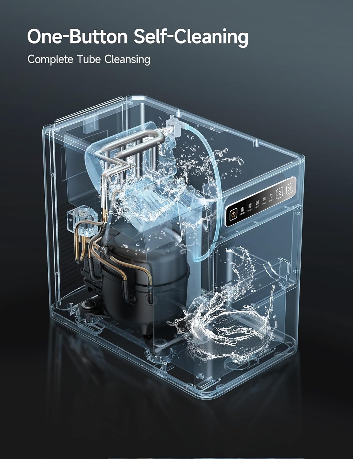 HiCOZY Ice Maker Countertop, Ice in 6 Mins with Self-Cleaning