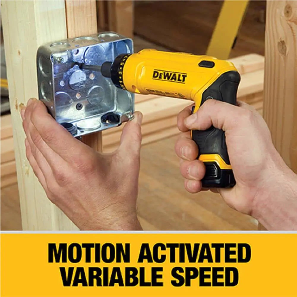 8V MAX Cordless Gyroscopic Screwdriver with Adjustable Handle, (2) 1.0Ah Batteries, Charger, and Bag DCF680N2