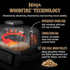 OG701 7-in-1 Outdoor Electric Grill & Smoker - Grill, BBQ, Air Fry, Bake, Roast, Dehydrate & Broil - Uses Woodfire Pellets - Portable & Weather Resistant