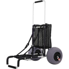 BENTISM Beach Cart for Sand, 165 lbs Capacity, Foldable, Adjustable Handle, 13′′ Balloon Wheels, Black